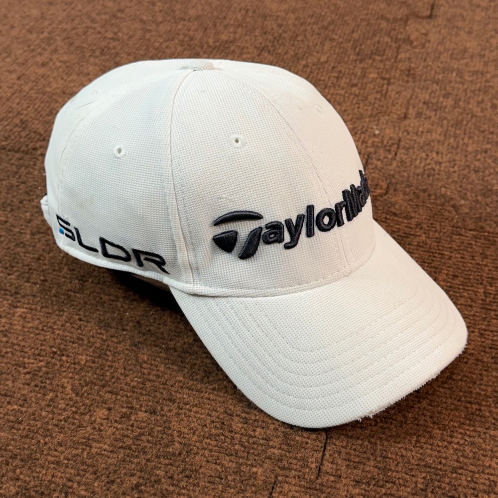 golfers hat B+ TaylorMade Tour Preferred SLDR Golf Hat White Adjustable Mens Cap